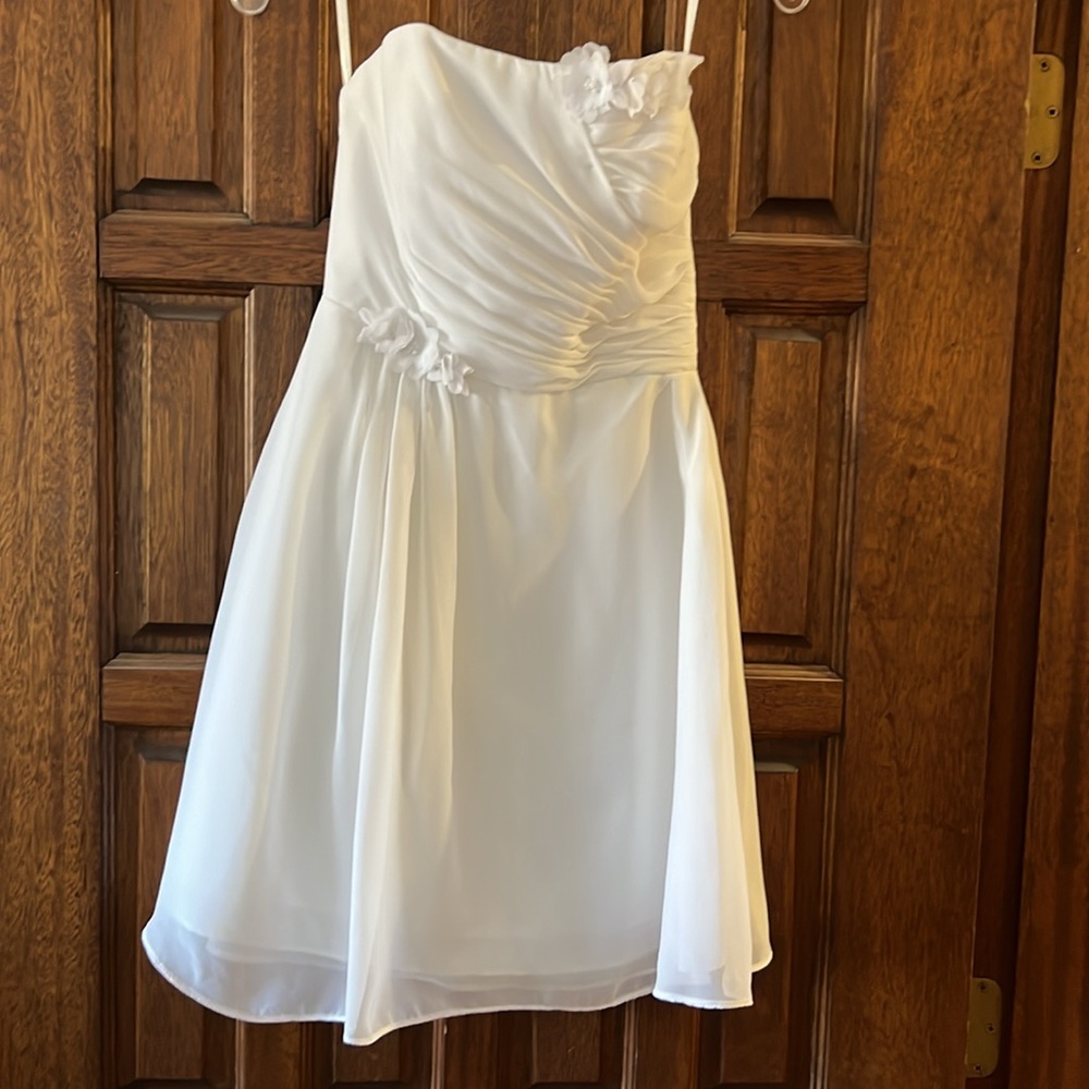 Andrew Adela Strapless White Dress Size 6